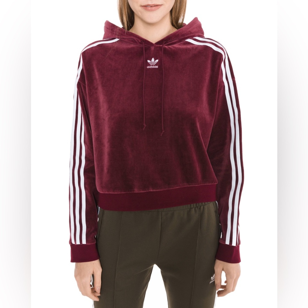 Adidas Originals Velvet Crop Hoodie